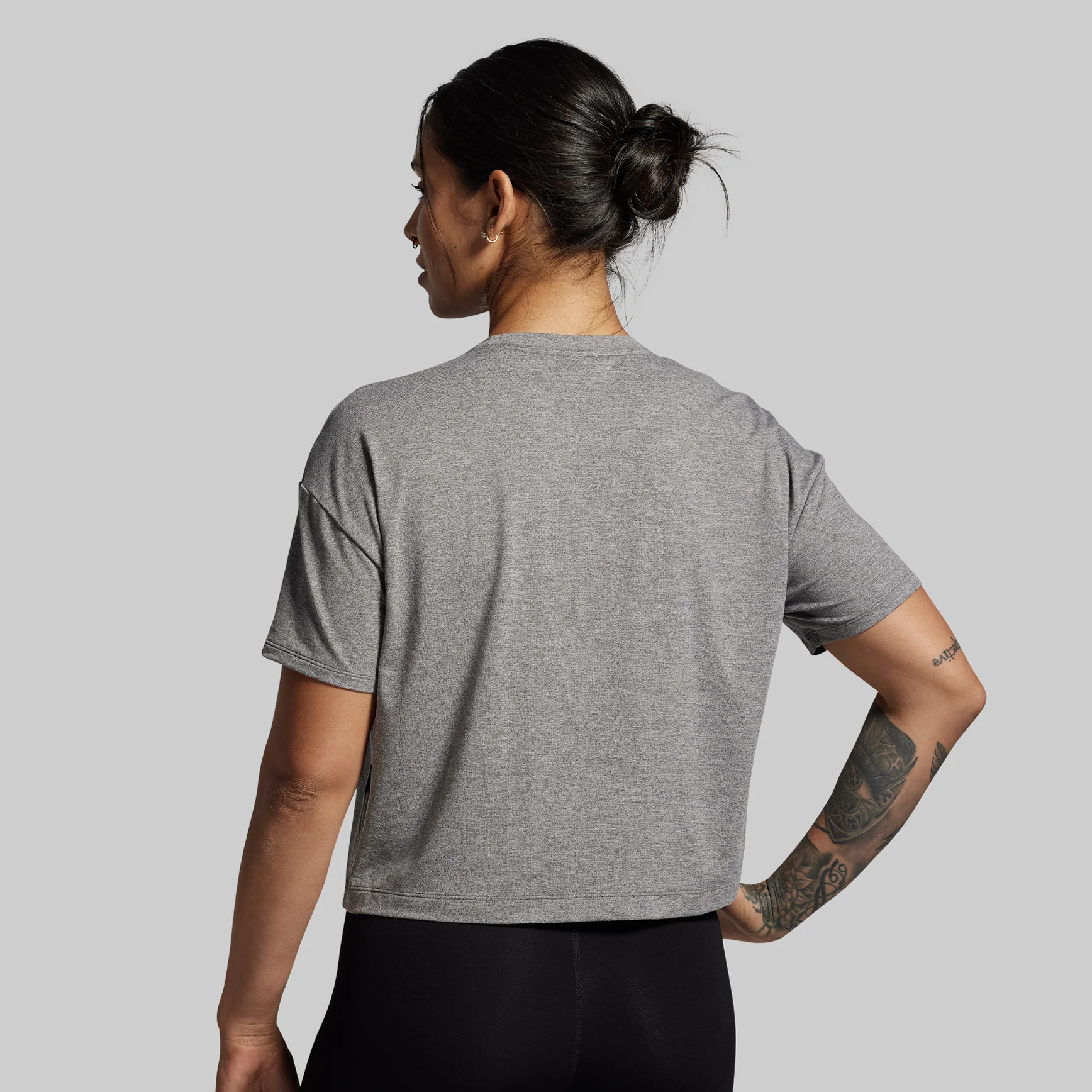 Premium Basic Crop Tee (Heather Grey) - Image 2