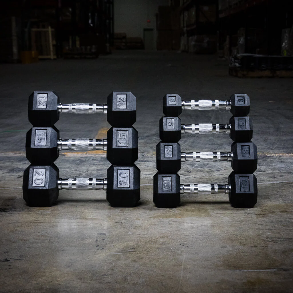 PRx Rubber Hex Dumbbells - Image 4