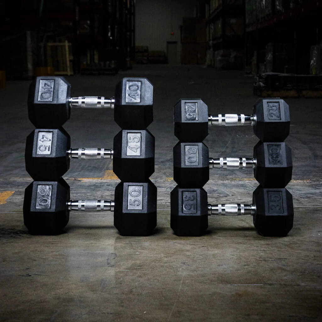 PRx Rubber Hex Dumbbells - Image 5